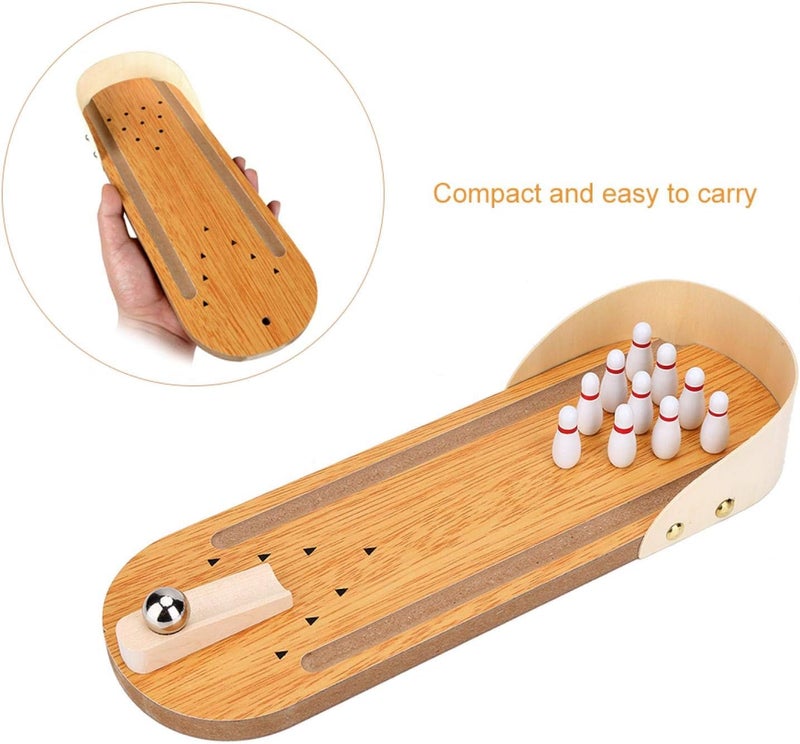 klarako Table Mini Bowling Game Decompression Toys Set,Portable Indoor Table Games for Whole Family, Kids and Adults,Play at Home Or Traveling - Image 4