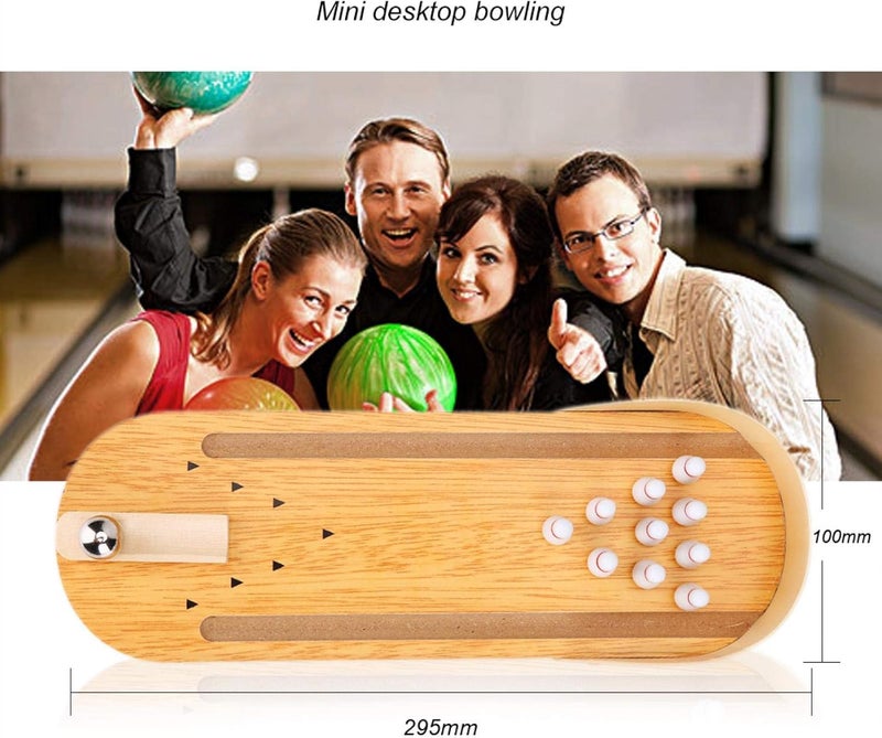 klarako Table Mini Bowling Game Decompression Toys Set,Portable Indoor Table Games for Whole Family, Kids and Adults,Play at Home Or Traveling - Image 2