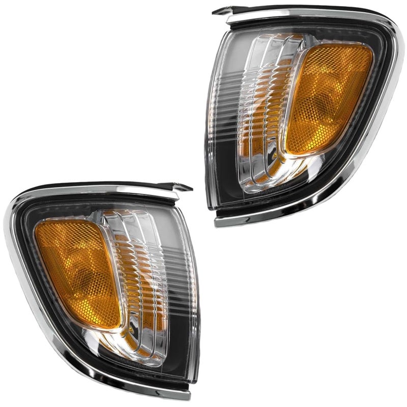 EPIC LIGHTING AMXOE Spec Replacement Halogen Signal Lights Chrome Trim Assembly Compatible with TOYOTA 0104 TACOMA Pair - Image 3
