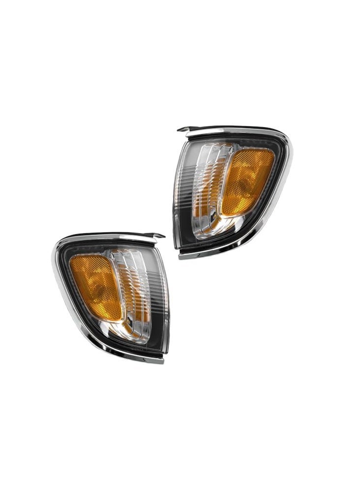 EPIC LIGHTING AMXOE Spec Replacement Halogen Signal Lights Chrome Trim Assembly Compatible with TOYOTA 0104 TACOMA Pair - Image 1