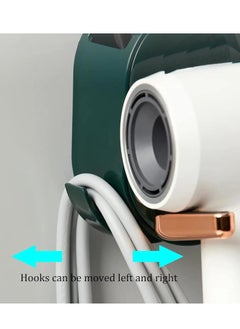 Bukela Wall Mounted Hair Dryer Holder,Hair Dryer Rack Plastic Hair Care Tools Holder Blow Dryer Organizer Hair Dryer Stand Holder Hands Free, Suitable for Bathroom Storage Organizer (Green）  - Image 2
