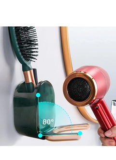 Bukela Wall Mounted Hair Dryer Holder,Hair Dryer Rack Plastic Hair Care Tools Holder Blow Dryer Organizer Hair Dryer Stand Holder Hands Free, Suitable for Bathroom Storage Organizer (Green）  - Image 3