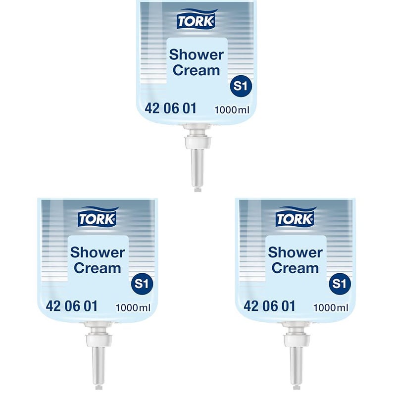 صابون سائل للجسم والشعر Tork 4206012 في 1 جل استحمام وشامبو لأنظمة موزع S1 جودة ممتازة عطر منعش للجنسين 1 × 1000 مل عبوة من 3
