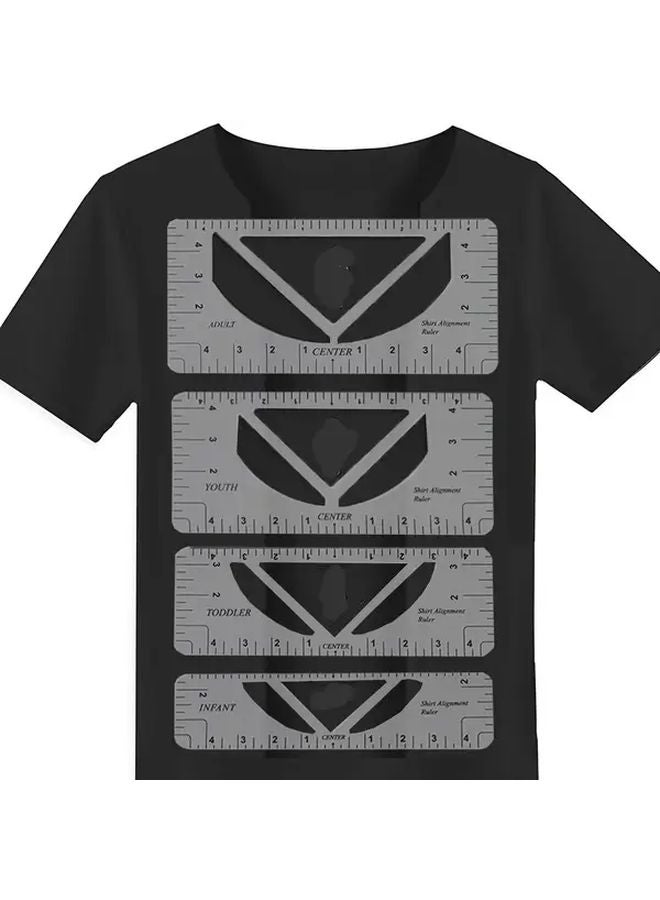 4pcs V Neck T Shirt Alignment Tool PVC Ruler Guide For Heat Press Vinyl - Image 1