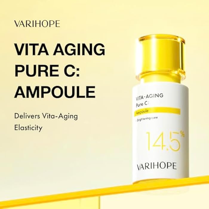 VARIHOPE Vita-Aging Pure C Ampoule Vitamin C Serum 14.5% – Korean Skin Care Ampoule to Reduce Dark Spots, Pigmentation & Fine Lines for Smooth, Even-Toned, Radiant Skin (20ml) - Image 2
