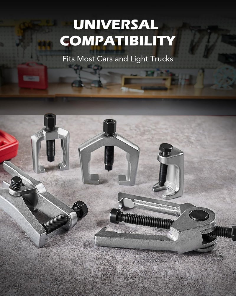 Orion Motor Tech OMT 5-in-1 Ball Joint Separator, Pitman Arm Puller, Tie Rod End Tool Set for Front End Service, Splitter Removal Kit (RD06) - Image 4