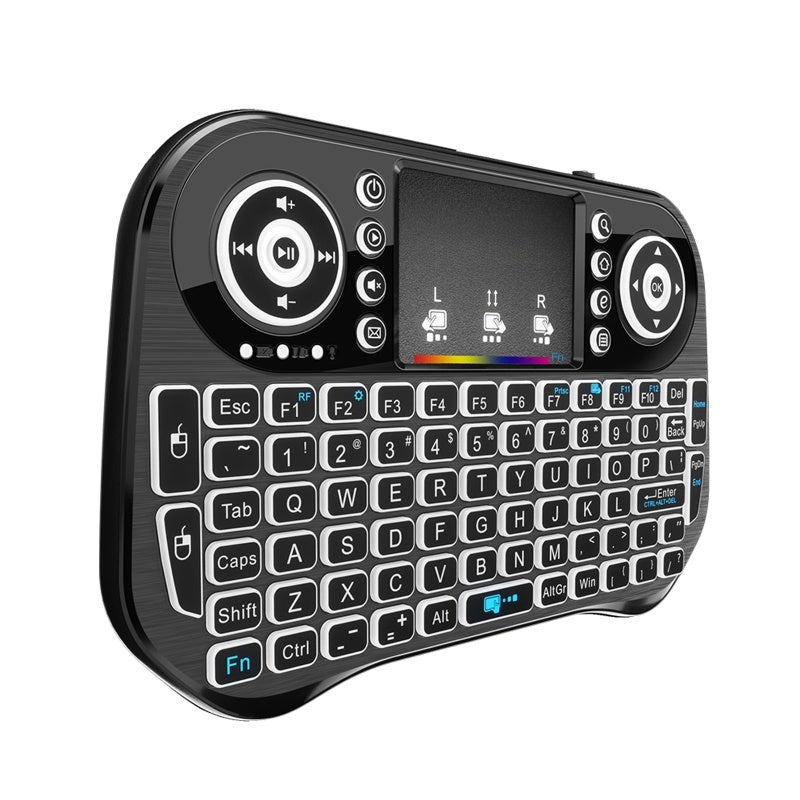 Wechip Mini Wireless Keyboard: 2.4GHz Wireless Connection 10M Range, 7 Colors Backlit, High Sensitive Adjustable DPI Touchpad - 92 Keys Rechargeable Black Keyboard for PC, Notebook, Smart TV, Android TV Box - Image 3