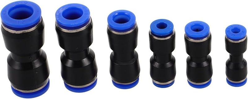 6Pcs 4mm Plastic Air Hose Push to Connect Fittings Quick Straight Connectors for Air Brake Systems - Image 1