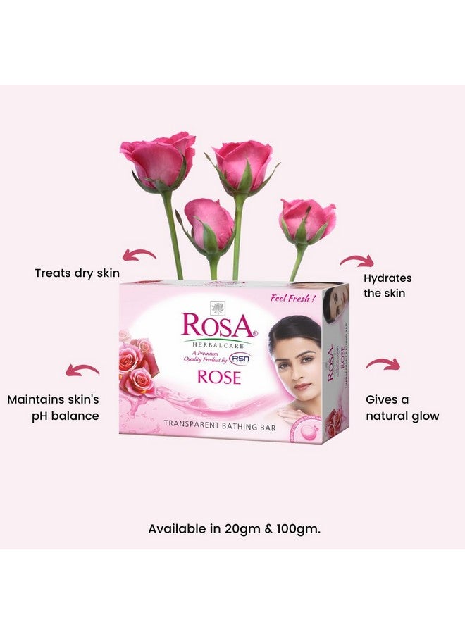 ROSA Transparent Rose Soap 100 GM (Pack of 4) with Glycerin and Rose Extracts | For Men and Women - Image 3