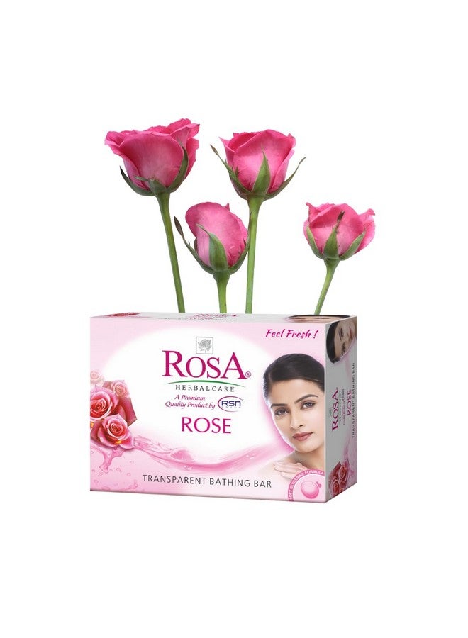 ROSA Transparent Rose Soap 100 GM (Pack of 4) with Glycerin and Rose Extracts | For Men and Women - Image 2