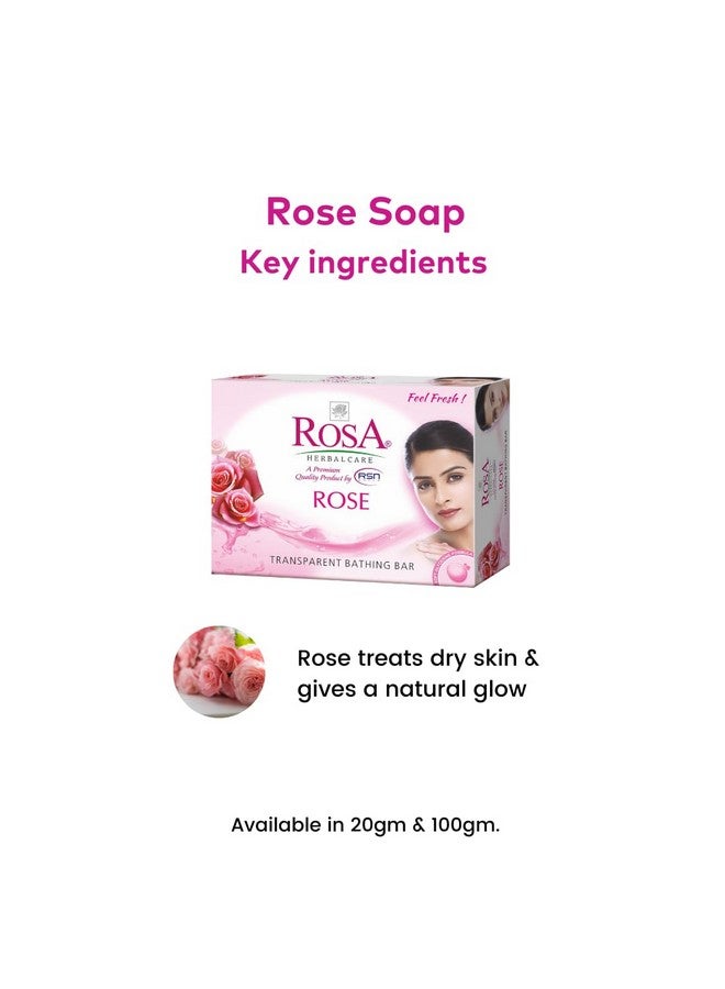 ROSA Transparent Rose Soap 100 GM (Pack of 4) with Glycerin and Rose Extracts | For Men and Women - Image 4