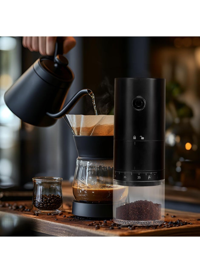 وانغبانغزي طاحونة قهوة كهربائية محمولة، 38 إعداد للطحن، بطارية 1500 مللي أمبير قابلة لإعادة الشحن، رحى سيراميك، للإسبريسو والفرينش بريس، للمنزل والمكتب والسفر - Image 5