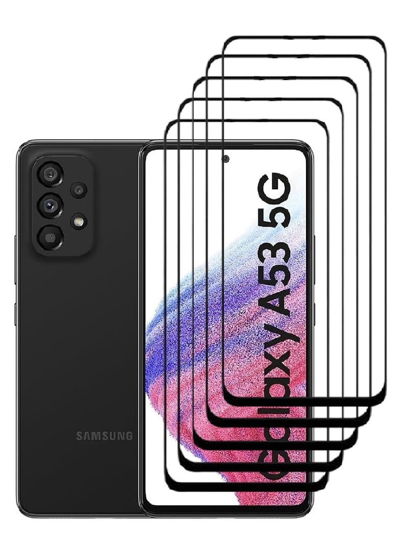 AINA 5 Pieces Tempered Glass Screen Protector 5D Designed For Samsung Galaxy A53 5G Full Glue Edge to Edge Full Screen Coverage And Bubble Free - Image 1