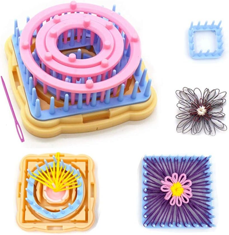 RRigo Weaving Loom Kit, 8pcs Frame Looms, Knitting Wool, Round/Square Knitting Looms Craft Kit Multi Color (Instructions Included) - Image 1