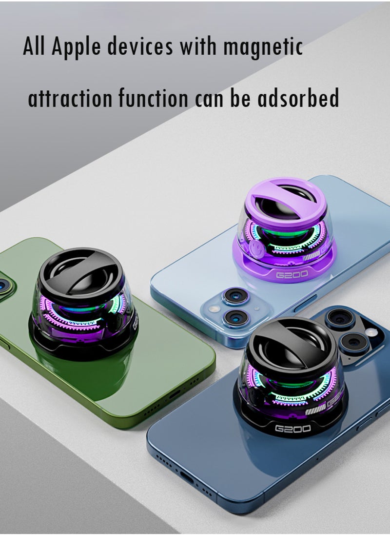 Generic Purple Bluetooth Speaker - Magnetic Multi-Device Surround Sound, USB-C Rechargeable, Compact RGB Light Show for Portable Vibes  - Image 2