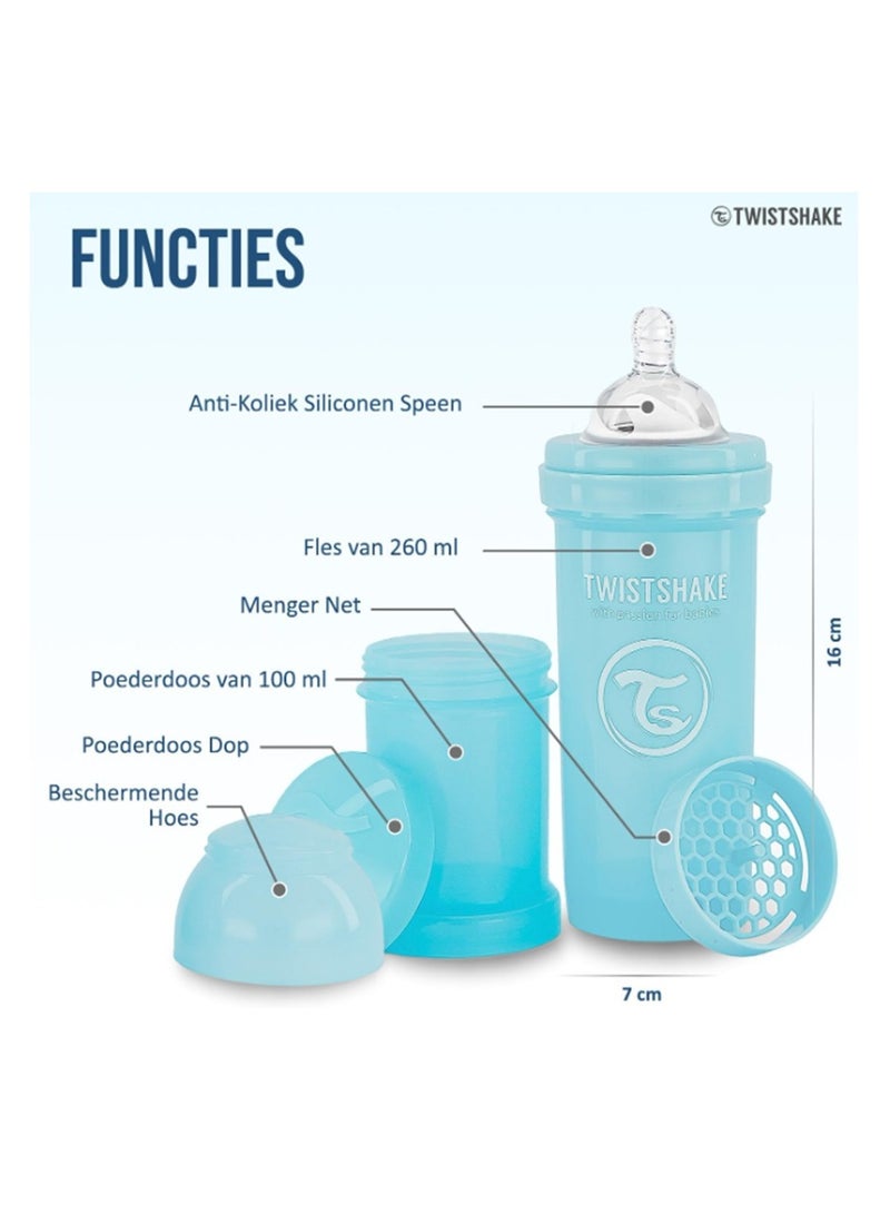 TWISTSHAKE Twistshake Anti-Colic Feeding Bottle 260 ml - Blue - Image 3
