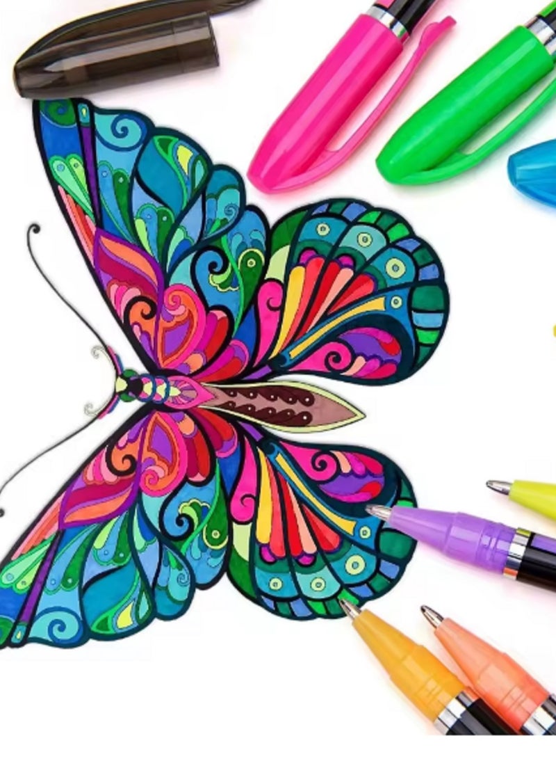 Zuixua 48 Colors Fluorescent Pen 1.0 Neutral Flash Pens for School Supplies - Image 3