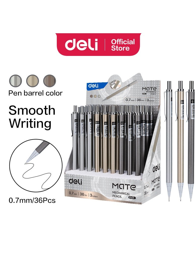 Deli Deli E6491 Mechanical Pencil 0.7mm, Assorted Colors, 36pcs – ideal for smooth writing  - Image 2