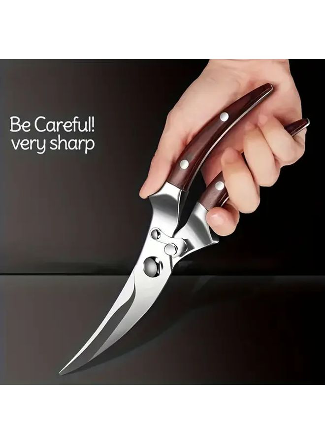Kitchen Scissors Heavy Duty Stainless Steel Blade Multipurpose Tool For Chicken Fish BBQ Outdoor Camping And Home Use 1pc - Image 4