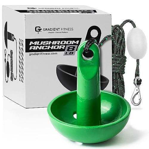 Gradient Fitness 8 lb Mushroom Boat Anchor | Small Boat Anchor, Canoe Anchor, Pontoon Anchor. Premium Lake or River Anchor. Mushroom Anchor for Boat. Jon Boat Anchor Kit. - Image 1