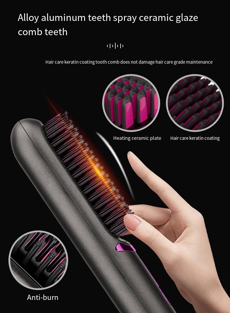 general Mini Ionic Straightening Comb – Travel-Friendly Straightener & Curler for Men/Women, Dual-Use Hair Styling Tool - Image 3