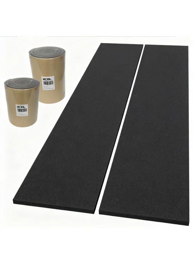 Xcel 2 Pack Super Value 60" x 8" x 1/4" Large Neoprene Roll with Adhesive, Water and Weather Proof, Neoprene Fabric Great for DIY Projects, Neoprene Foam Made in USA - Image 1