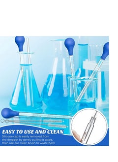 Y&D Glass Graduated Droppers Lab Pipettes Dropper Liquid Pipette with Big Rubber Hats 20 cm Stir Rod and Washing Brush Transfer for Essential Oil 16 Pieces, 10 ml  - Image 4