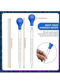 Y&D Glass Graduated Droppers Lab Pipettes Dropper Liquid Pipette with Big Rubber Hats 20 cm Stir Rod and Washing Brush Transfer for Essential Oil 16 Pieces, 10 ml  - Image 2