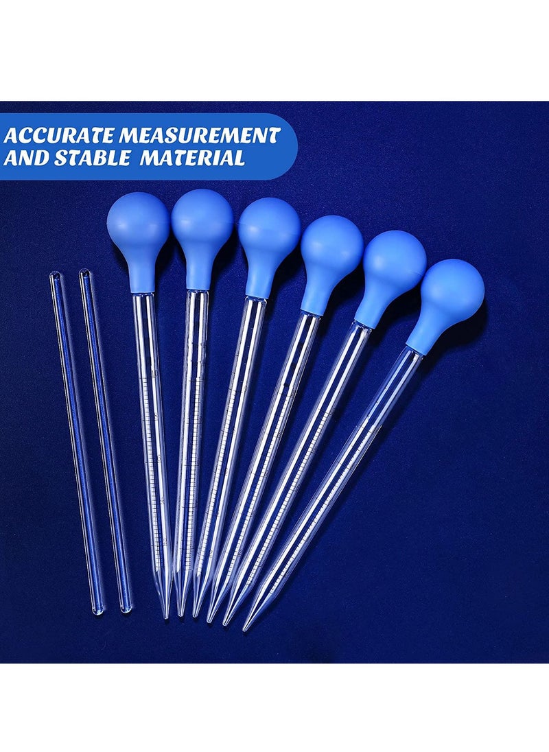 Y&D Glass Graduated Droppers Lab Pipettes Dropper Liquid Pipette with Big Rubber Hats 20 cm Stir Rod and Washing Brush Transfer for Essential Oil 16 Pieces, 10 ml  - Image 3