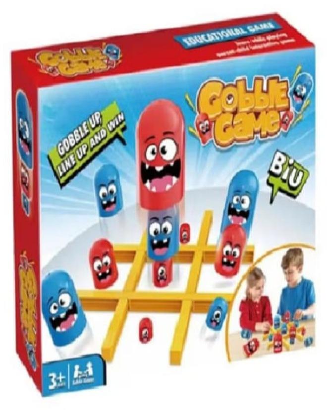 Tic Tac Toe Games for 2 Players, Big Eat Little Blue and Red, Gobblet Gobblers Board Game, Traditional Family Game Set for Group Play