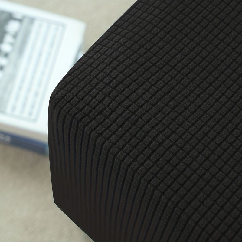 2pcs 10 Light Coffee Corn Pattern Jacquard Square Ottoman Covers Set - Image 5
