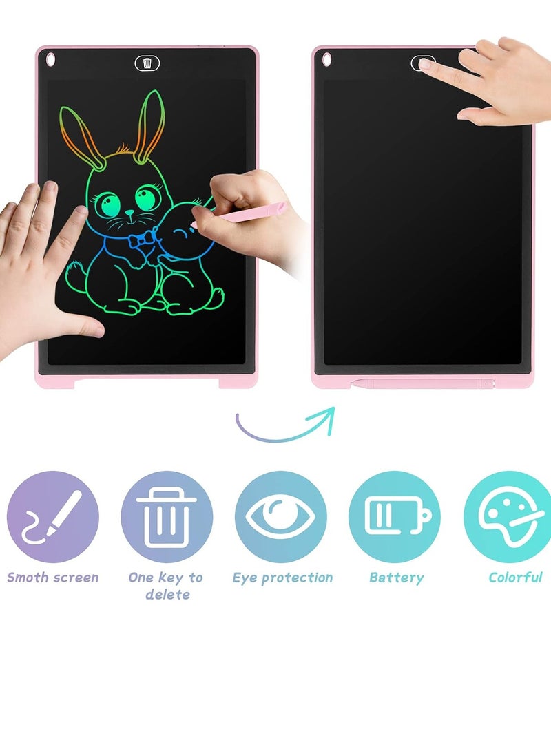 12 Inch Lcd Writing Tablet For Kids, Colorful Doodle Board Drawing Pad For Kids, Electronic Drawing Board Erasable & Reusable, Lcd Drawing Tablet For Kids Toddler Toys Gifts - Red - Image 2