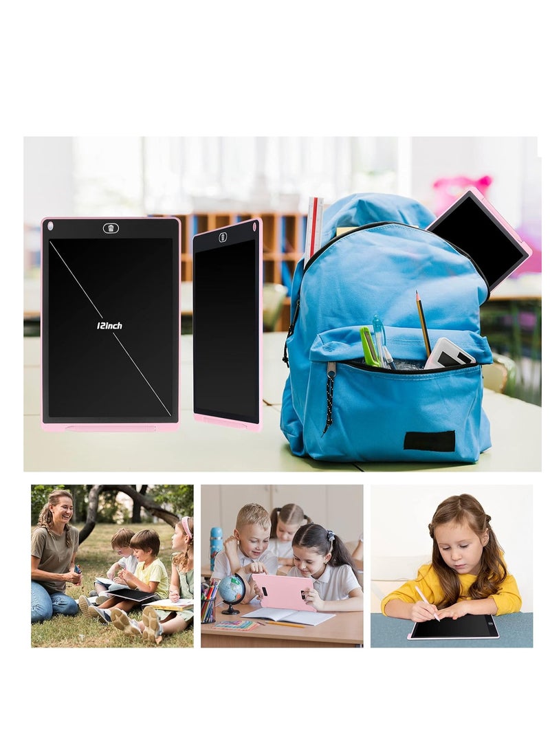 12 Inch Lcd Writing Tablet For Kids, Colorful Doodle Board Drawing Pad For Kids, Electronic Drawing Board Erasable & Reusable, Lcd Drawing Tablet For Kids Toddler Toys Gifts - Red - Image 3