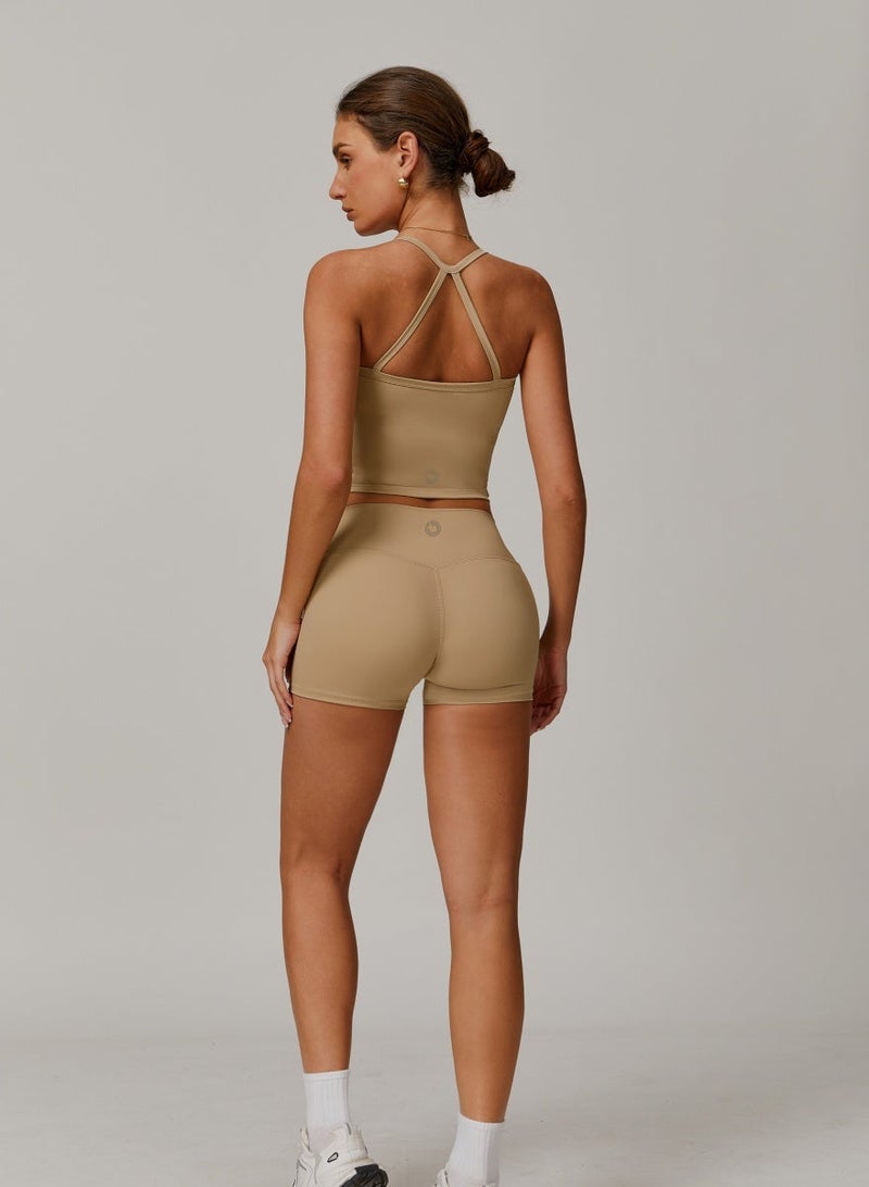 كون.يوغا بلوزة كامي نسائية بظهر متقاطع وفتحة رقبة مربعة - Image 4