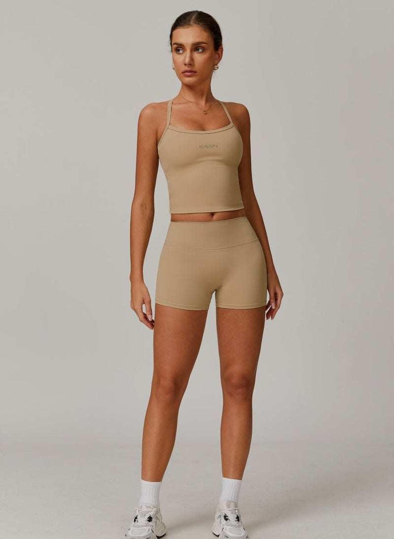 كون.يوغا بلوزة كامي نسائية بظهر متقاطع وفتحة رقبة مربعة - Image 3