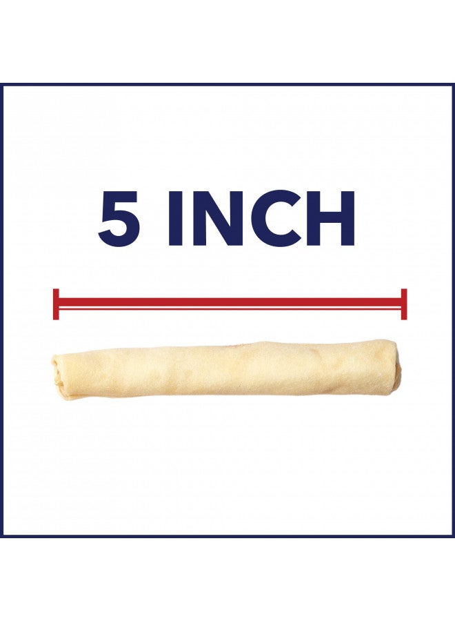 Pet Factory 100% Made in USA Beefhide 5" Chip Rolls Dog Chew Treats - Natural Flavor, 22 Count/1 Pack - Image 3
