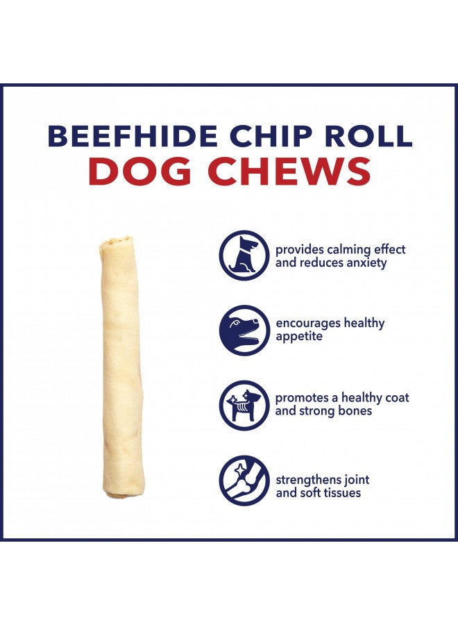 Pet Factory 100% Made in USA Beefhide 5" Chip Rolls Dog Chew Treats - Natural Flavor, 22 Count/1 Pack - Image 5