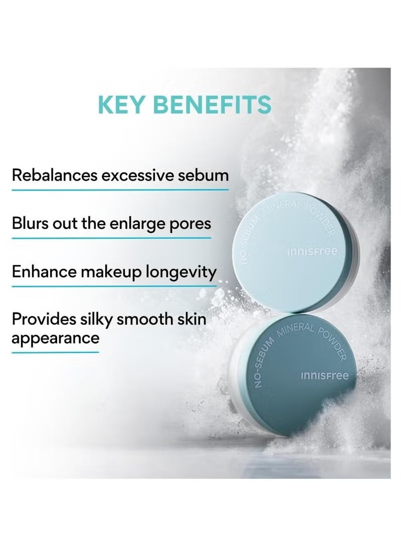 innisfree No-Sebum Mineral Powder 5g – Oil Control, Matte Finish, Lightweight Face Powder - Image 4