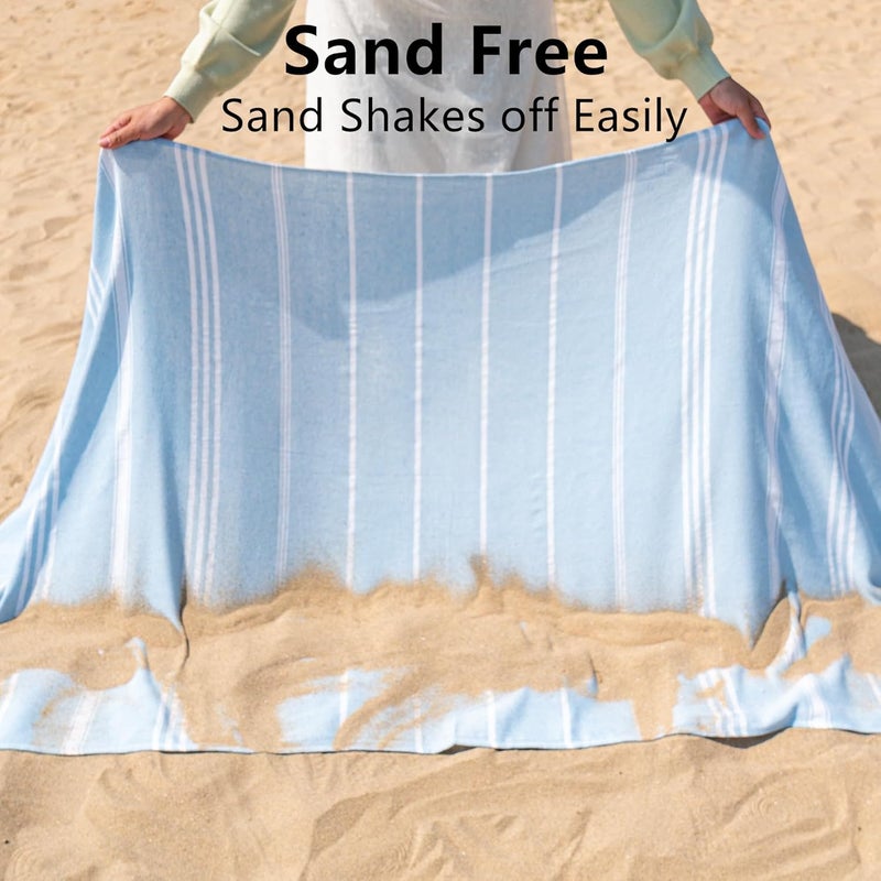 Aegero Turkish Beach Towel, 36"x71" Quick Dry Sand Free Oversized Bath Pool Swim Towel, Lightweight Travel Turkish Towels Vacation Essentials, Khaki - Image 4