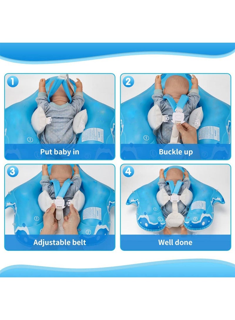 GT-WHEEL Baby Swimming Floater Inflatable Baby Pool Float Ring with Sun Protection Canopy and Safety Tail - Image 5