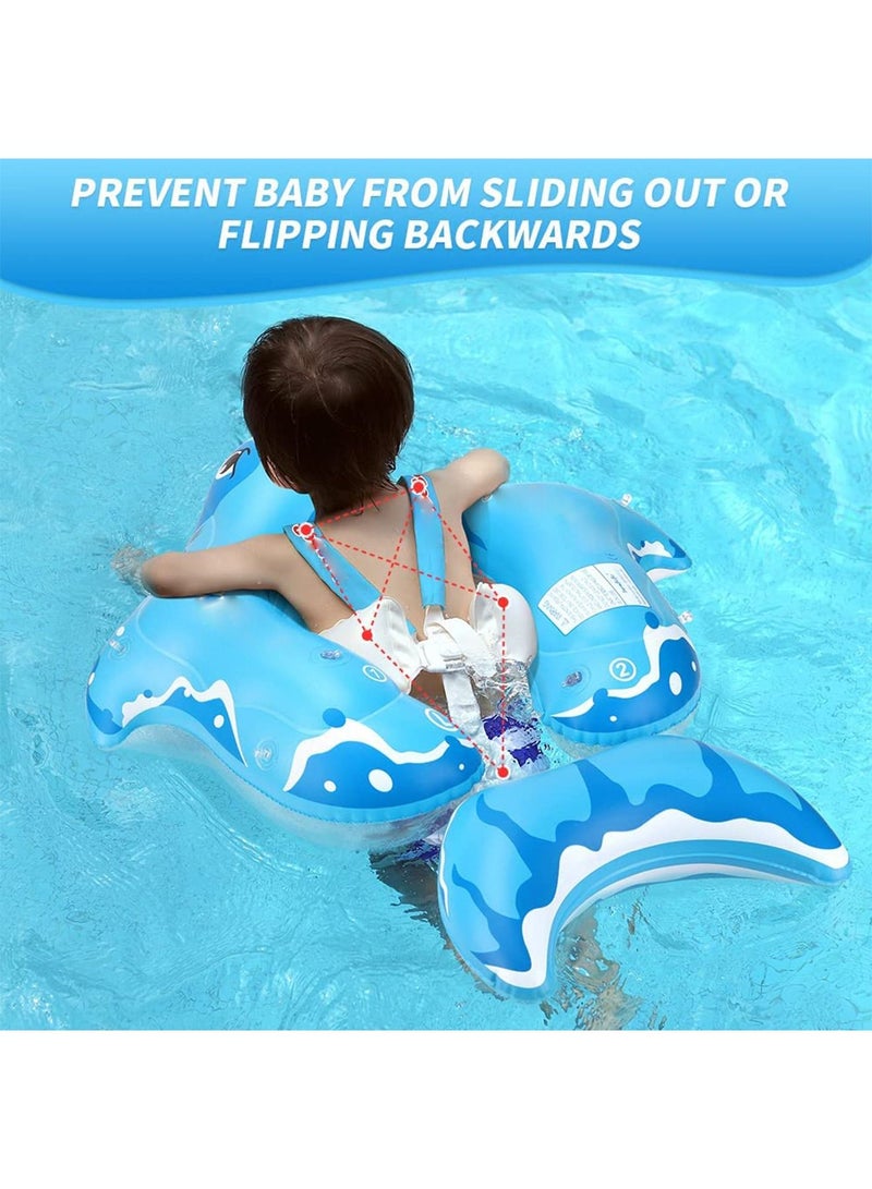 GT-WHEEL Baby Swimming Floater Inflatable Baby Pool Float Ring with Sun Protection Canopy and Safety Tail - Image 4