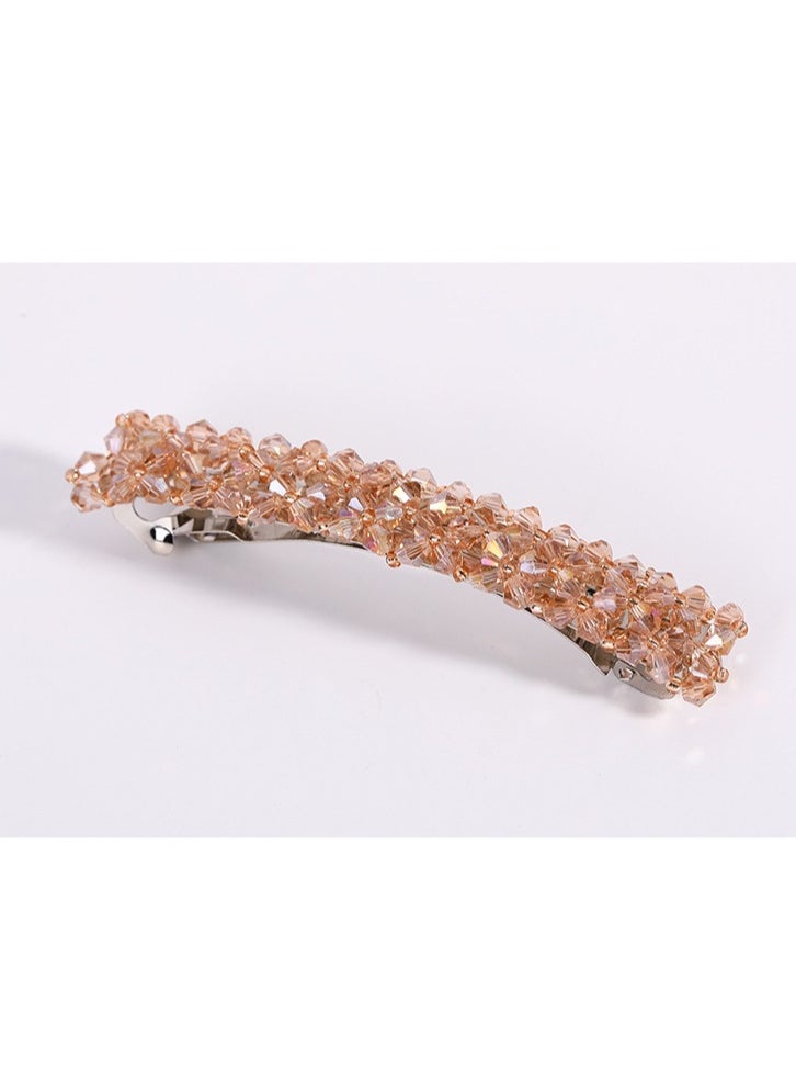 Goolsky - Elegant Crystal Rectangle Hair Clip - Golden Metal Barrette Hairpin Hair Accessories - Image 1