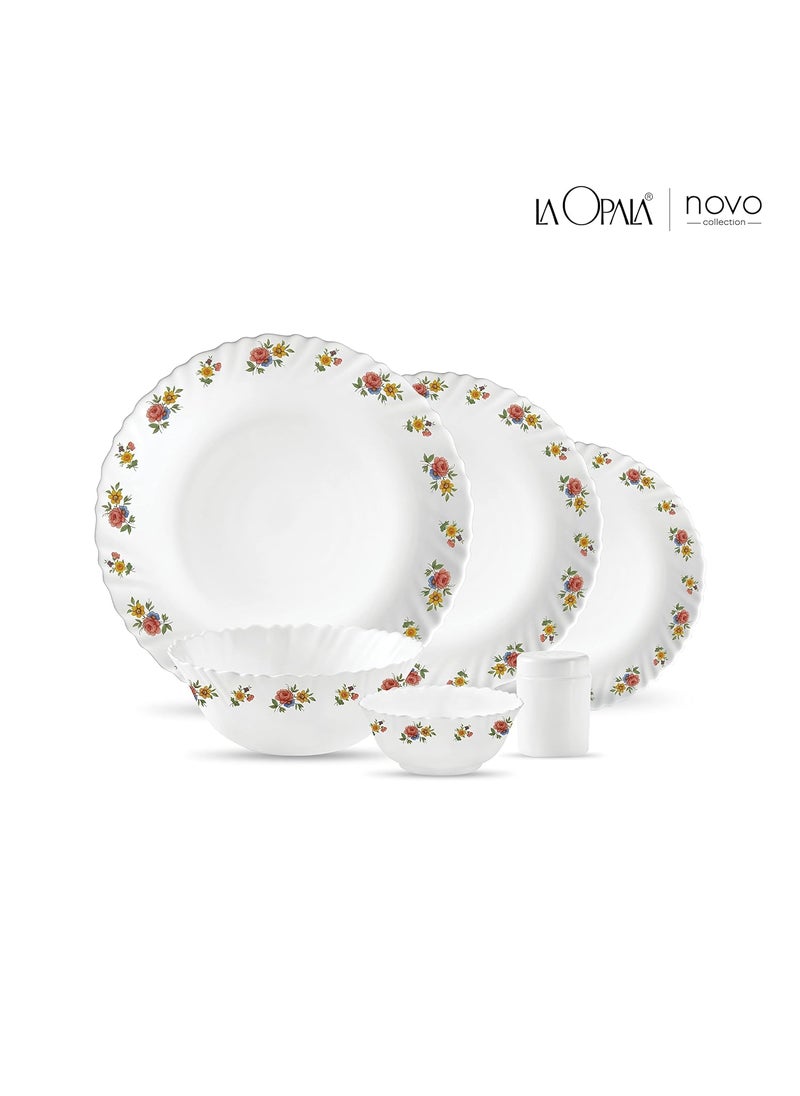 La Opala La Opala, Novo Collection, Opal Glass Dinner Set 23 pcs, Petite Roses, White, Standard  - Image 2