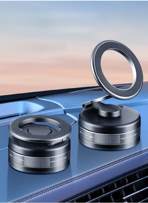 Magnetic Car Phone Holder, Suction Cup Mount, Multi-Angle Rotation, Includes Mirror Stickers, Magnetic Sheets, and Hex Wrench for Easy Installation