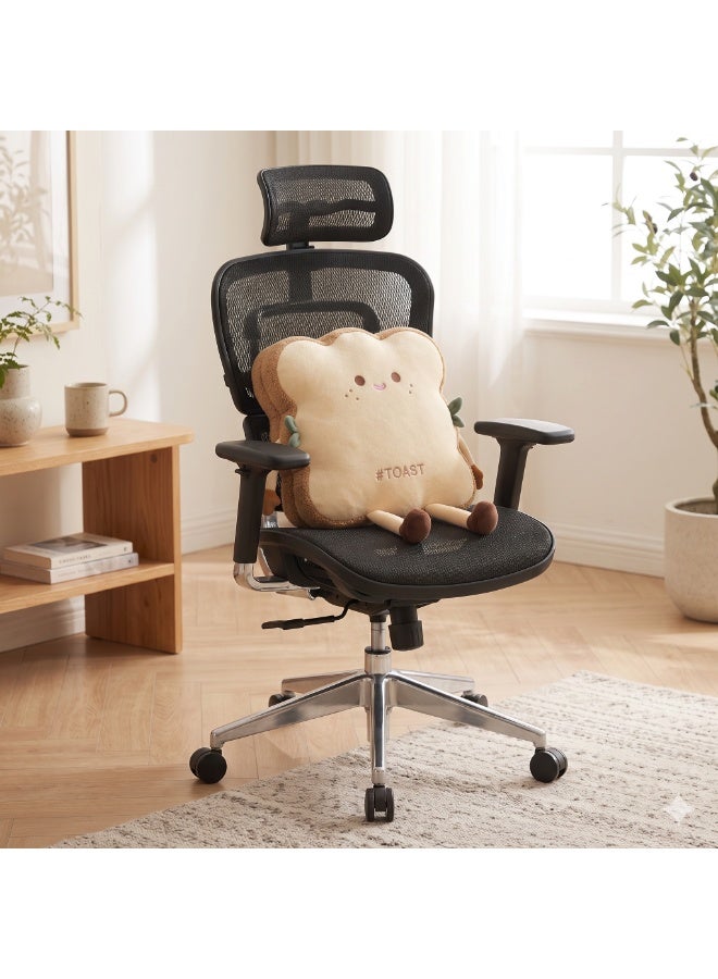 Cute Toast-Shaped Plush Seat Cushion – Soft Ergonomic Chair Pad & Decor - Image 1
