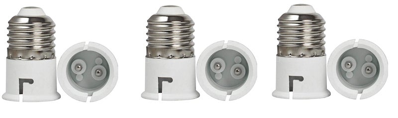 Whiteray E27 to B22 Screw Base Socket Lamp Holder Light Bulb Adapter (White, 6-Piece) - Image 2