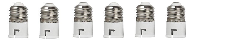 Whiteray E27 to B22 Screw Base Socket Lamp Holder Light Bulb Adapter (White, 6-Piece) - Image 5