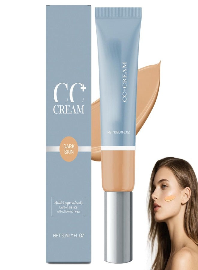 BERALLOYE Cc Cream for Older Women,CC+ Cream, Foundation Makeup, Full-Coverage Foundation, Multi-Purpose Facial Concealer Soothes & Hydrates Skin（1 Fl Oz/30ml Dark Skin Color） - Image 1