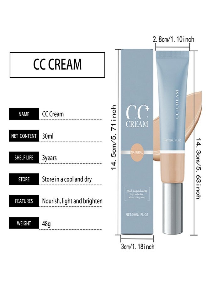 BERALLOYE Cc Cream for Older Women,CC+ Cream, Foundation Makeup, Full-Coverage Foundation, Multi-Purpose Facial Concealer Soothes & Hydrates Skin（1 Fl Oz/30ml Dark Skin Color） - Image 2