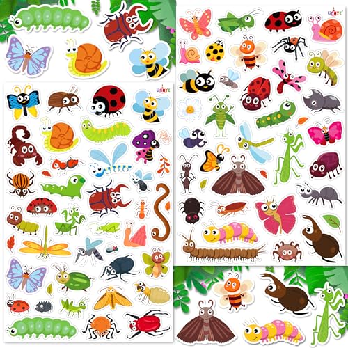 LINAYE 24 Sheets Cute Bug Insect Stickers for Kids 960 Counts for ScrapbookingWater BottlesEnvelopesLaptop Lovely Insect Stickers for Classroom Boys Girls - Image 1